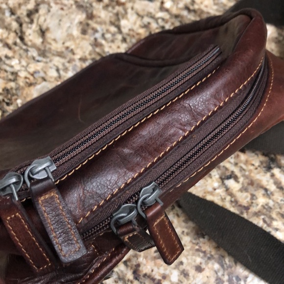 Jack Georges Dark Brown Leather Crossbody Bag - Picture 4 of 7